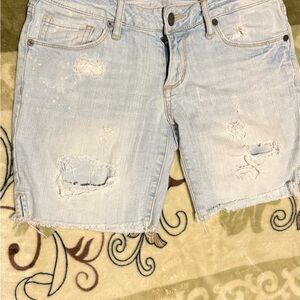Bullhead Faded Blue Distressed Jean Shorts